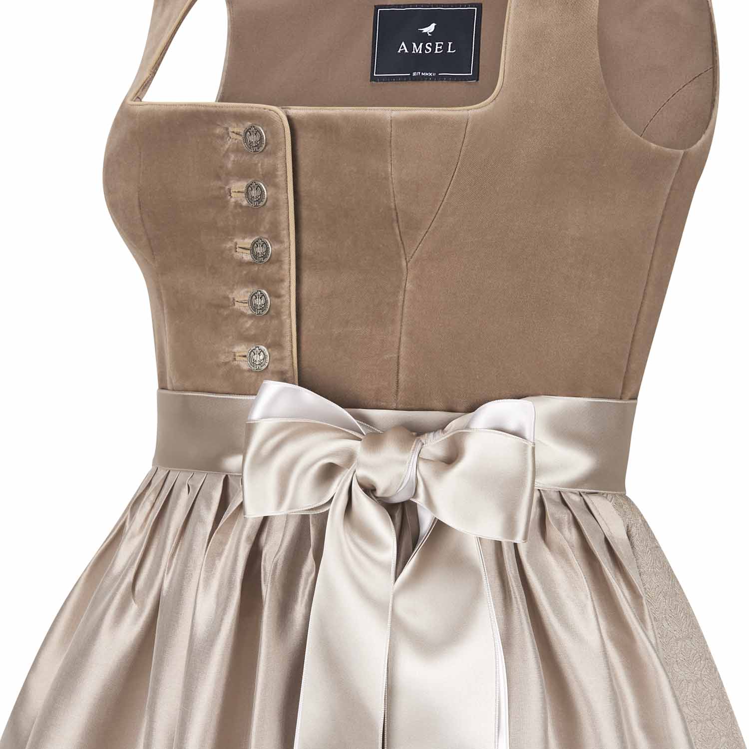 Samtdirndl Elisabeth Beige (lang) - Image 3